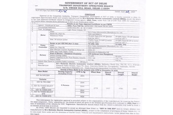 Mahindra XEV 9e Pack Three Select with 79kWh battery launch soon